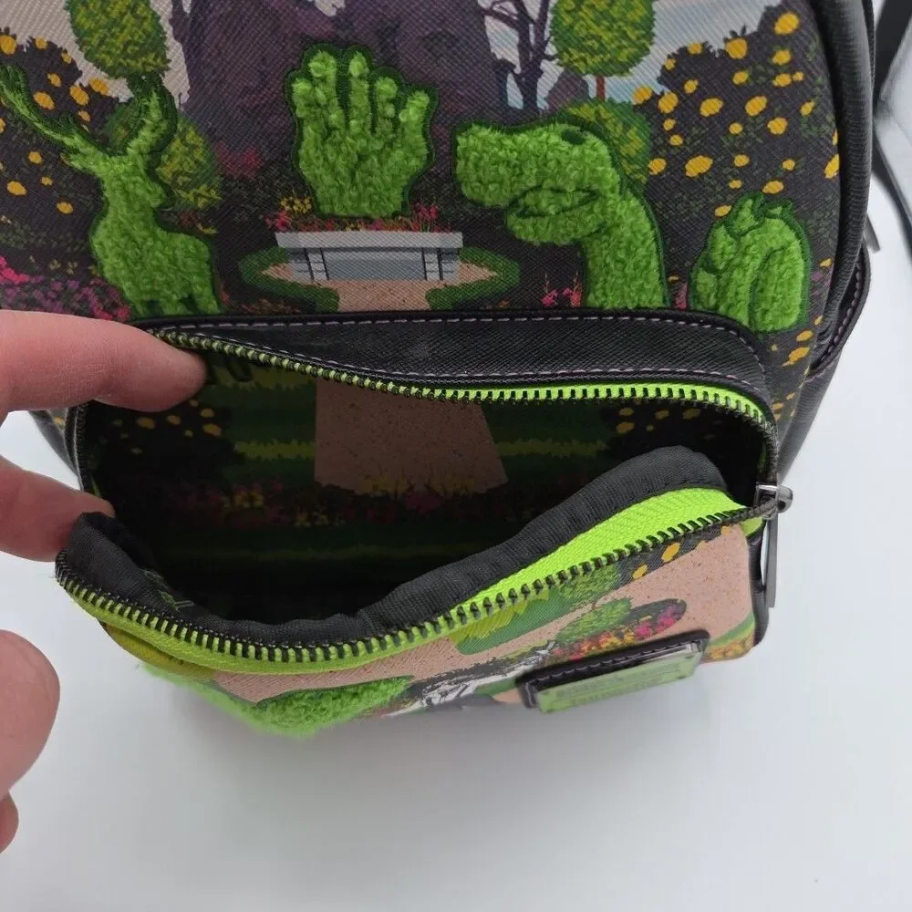 LOUNGEFLY EDWARD SCISSORHANDS TOPIARIES MINI BACKPACK EUC